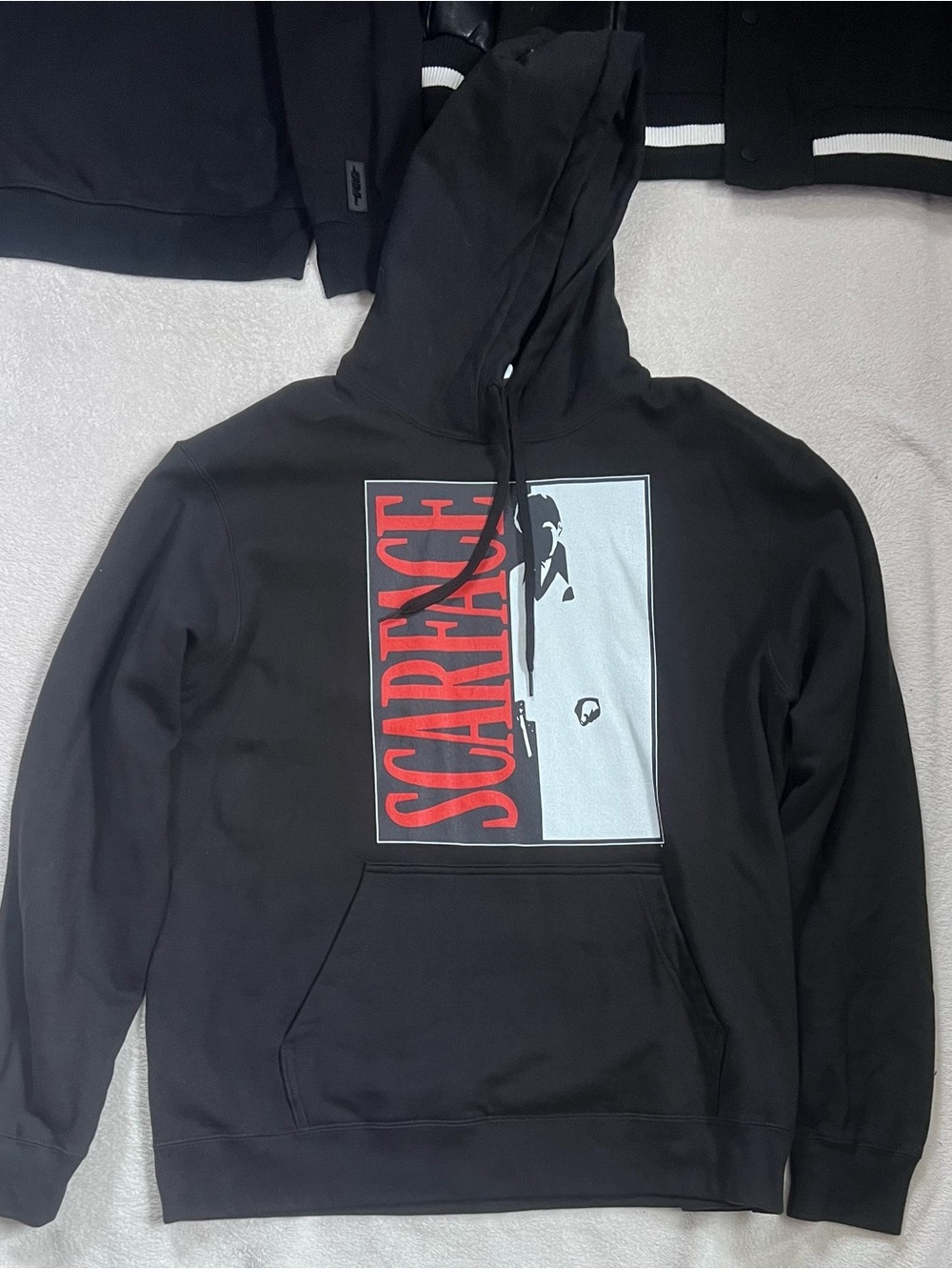 Scarface Hoodie Large Black Graphic Movie Streetwear Pullover Hoodie